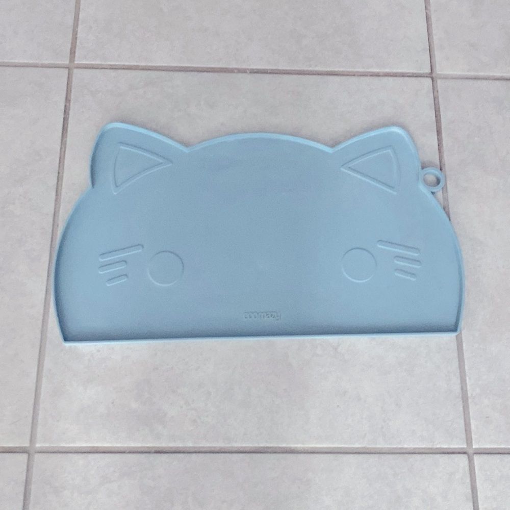 Coomazy Cat Food Mat - Thicker Dog Feeding Mat with Raised Edge
